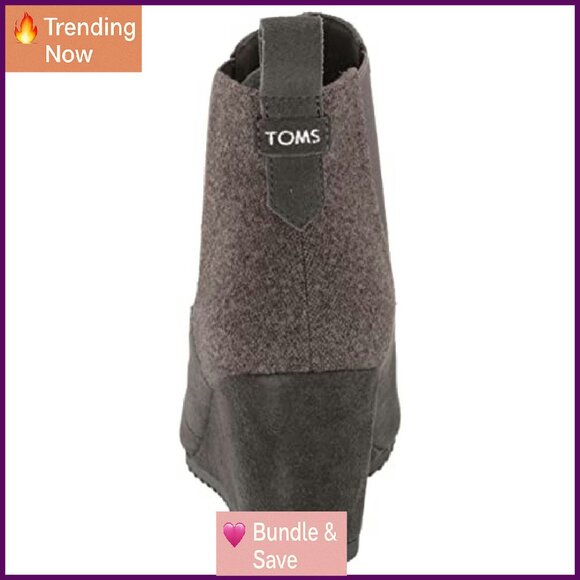 Women's Ankle Boots with Memory Foam, Wedge Heel, Size 5-12 - Picture 4 of 8